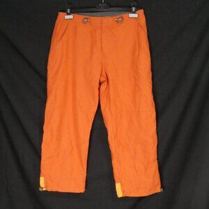 Vintage - GAP | medium | Lightweight Orange Polyester Pants | Back Bottom Stripe